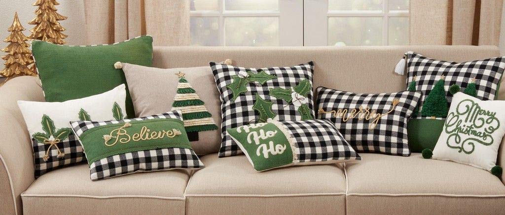 Fennco Styles Buffalo Plaid Christmas Collection Decorative Throw Pillow - Holiday Cushion for Home Décor, Couch, Living Room, Bedroom