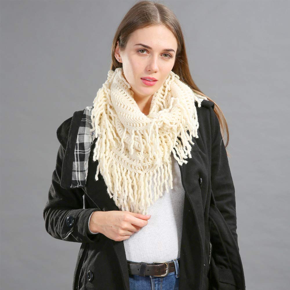 stylesilove Women Cozy Knit Tassel Infinity Loop Scarf - 8 Colors