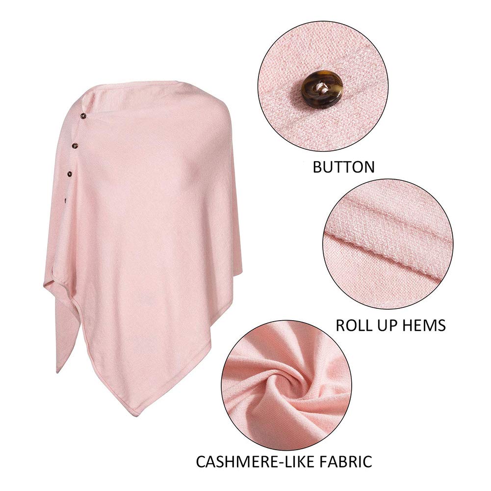 stylesilove Multi-Use Knit Nursing Shawl Poncho Adjustable Buttons for Breastfeeding Protection Nursing Cover Infinity Scarf