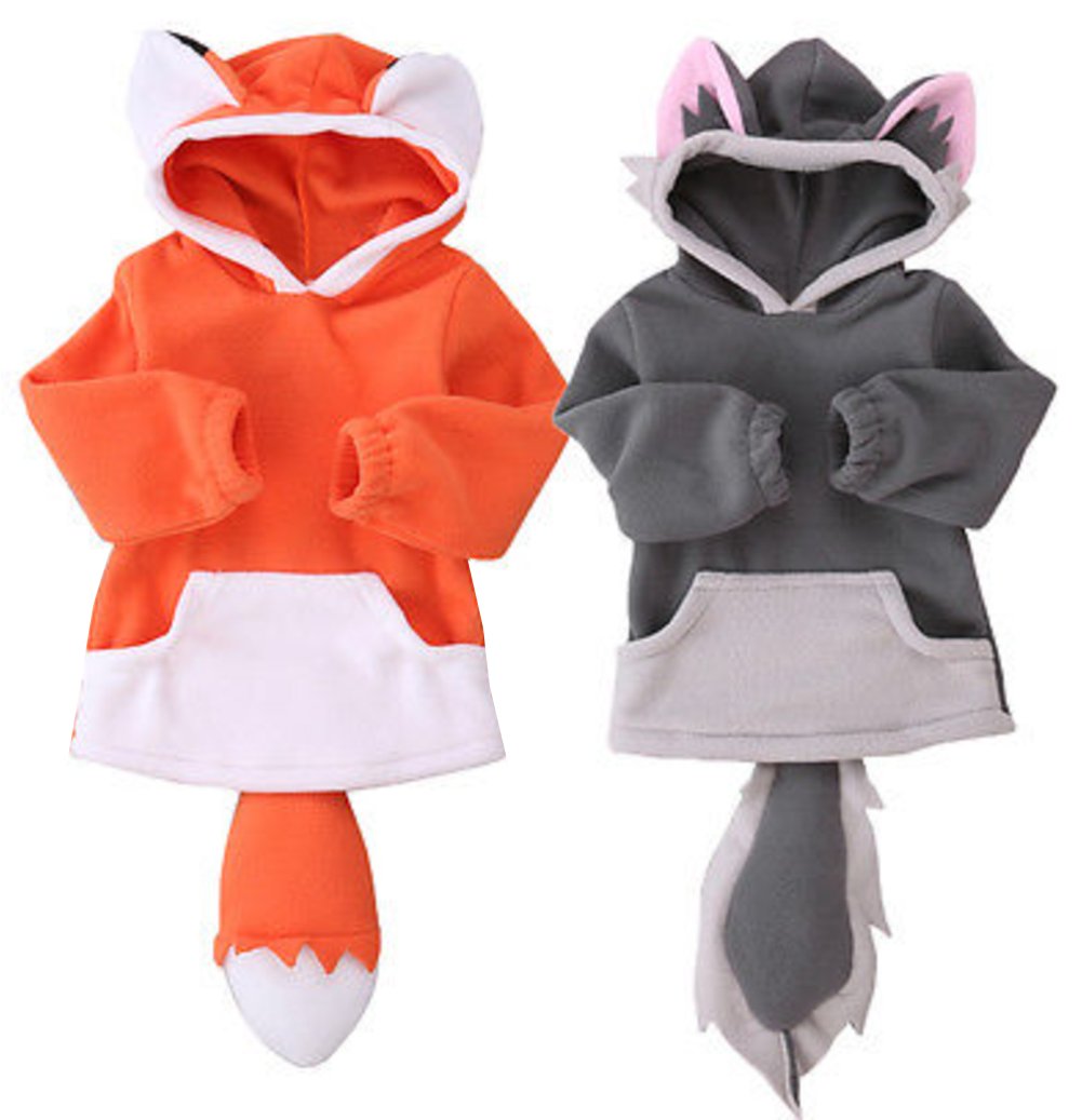 stylesilove Unisex Baby Boys and Girls Cute Cartoon Animal Design Long Sleeve Pullover Hoodie Soft Fall Winter Outfit