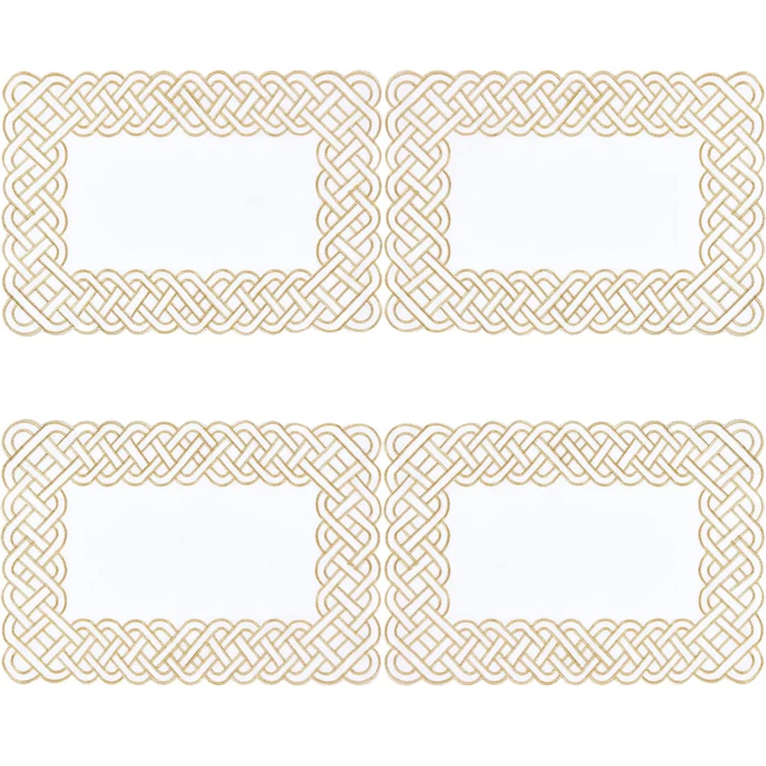Fennco Styles Braid Emroidered Metallic Border Table Runner 16" W x 54" L - Silver Table Cover for Home Décor, Everyday Use, Christmas, Banquets and Special Events