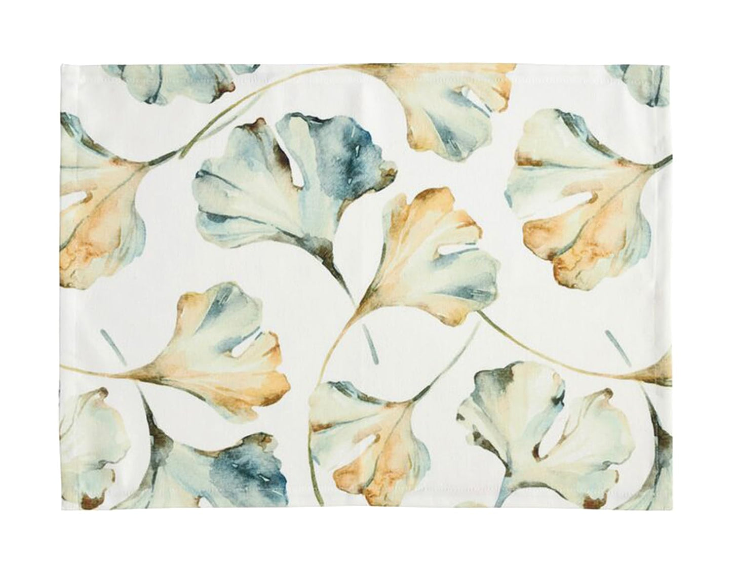 Fennco Styles Maidenhair Collection Cottage Watercolor Ginko Leaves 14 x 20 Inch Placemats, Set of 4 – Multicolor Place Mats for Thanksgiving Dinner, Family Gathering, Special Events and Home Décor
