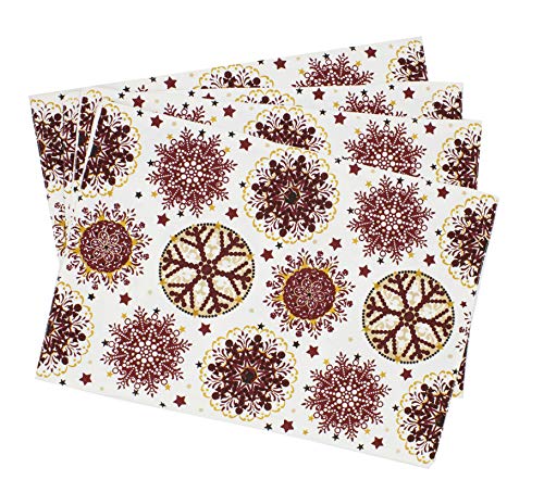 Fennco Styles Holiday Decor Red Snowflake Print Tablecloth