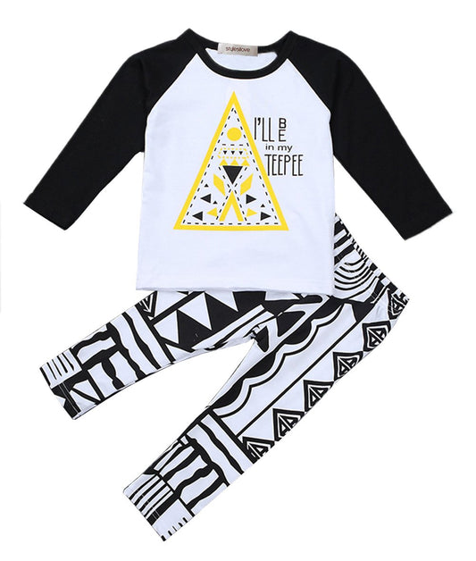 Styles I Love Cute Graphic T-Shirt and Pants Baby Boy 2-pc Set (80/6-12 Months, I'll Be in My Teepee)