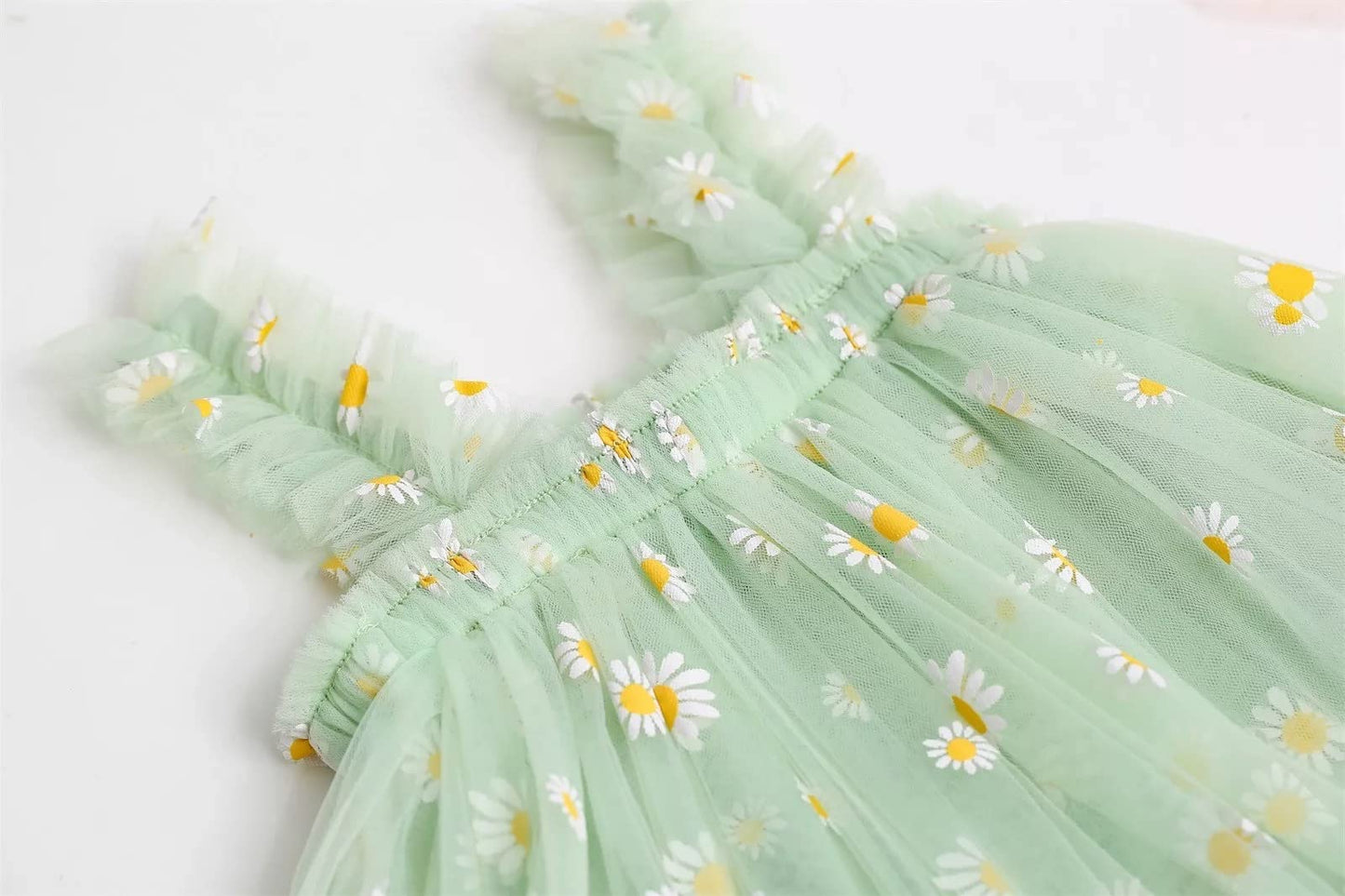 stylesilove Baby Toddler Girls Sleeveless Fruit Daisy Mesh Tulle Flower Girl Dress Birthday Wedding Party Tutu Sundress