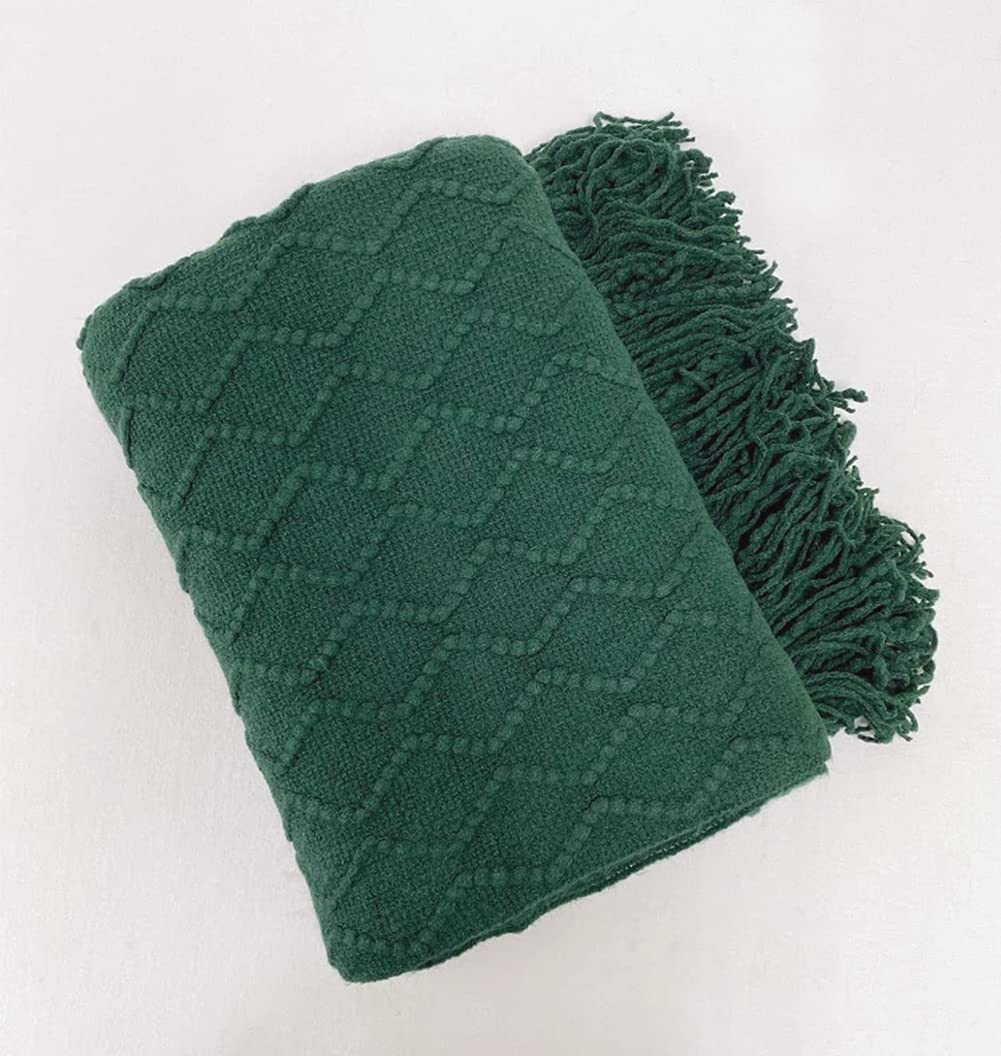 Fennco Styles Modern Textured Weave Knit Throw with Fringe 50" W x 60" L - Chevron Throw Blanket for Sofa, Couch, Living Room, Bedroom Décor