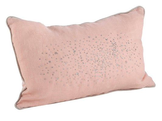 Fennco Styles Shimmering Rhinestone Crystal Down Filled Pillow (12"x20", Pink)