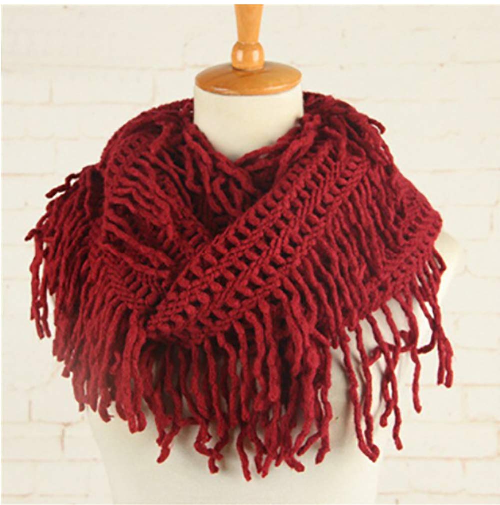 stylesilove Women Cozy Knit Tassel Infinity Loop Scarf - 8 Colors