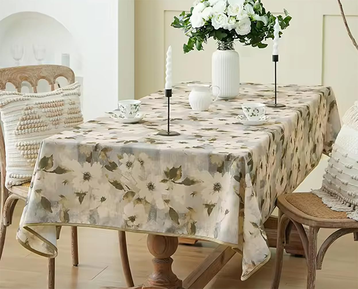 Fennco Styles Spring Blossom Print Tablecloth 56" W x 72" L