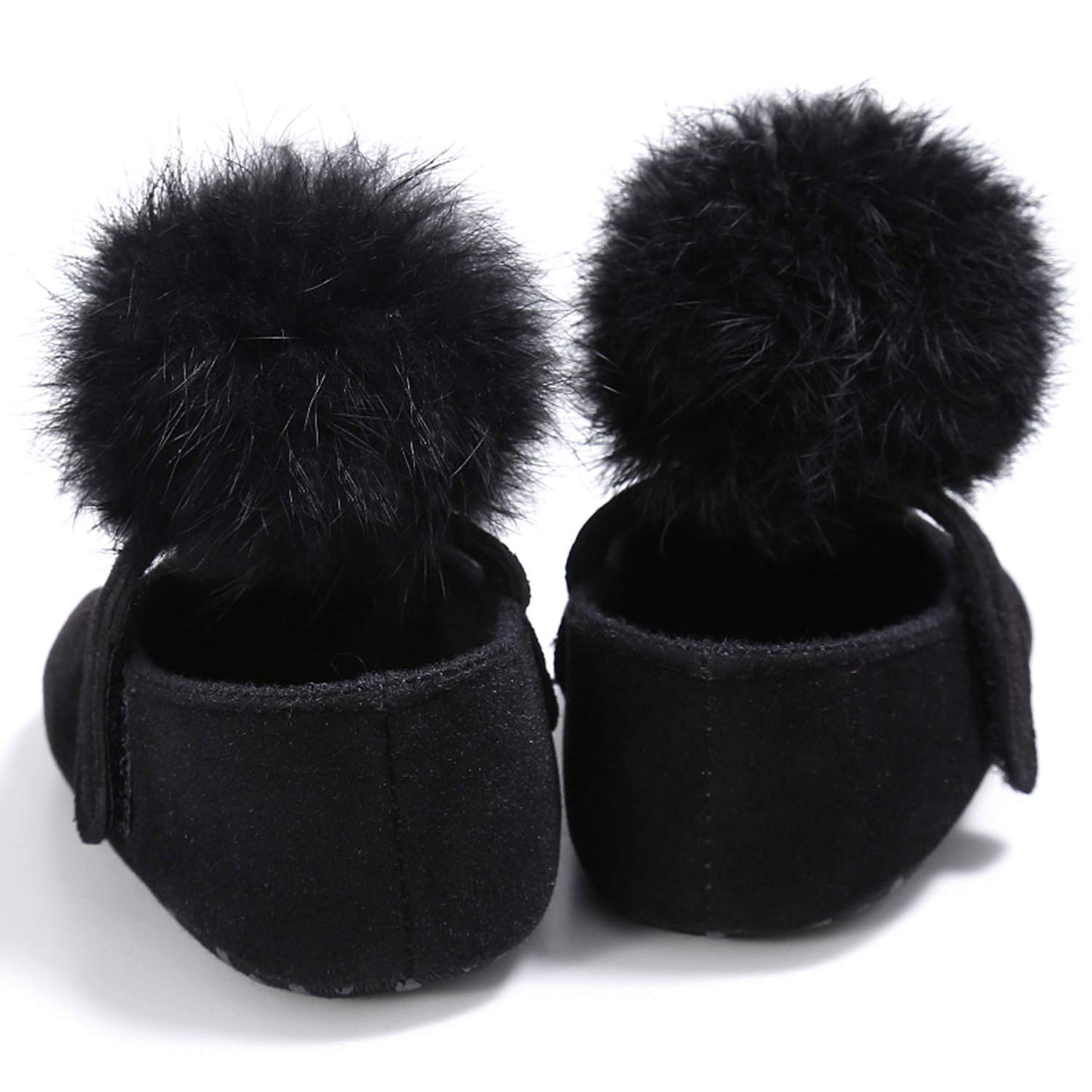 stylesilove Infant Baby Girl Cute Pom Pom Solid Ballet Soft Sole Anti-Slip Crib Shoes Pre-Walker Shoes 0-18M, 5 Colors