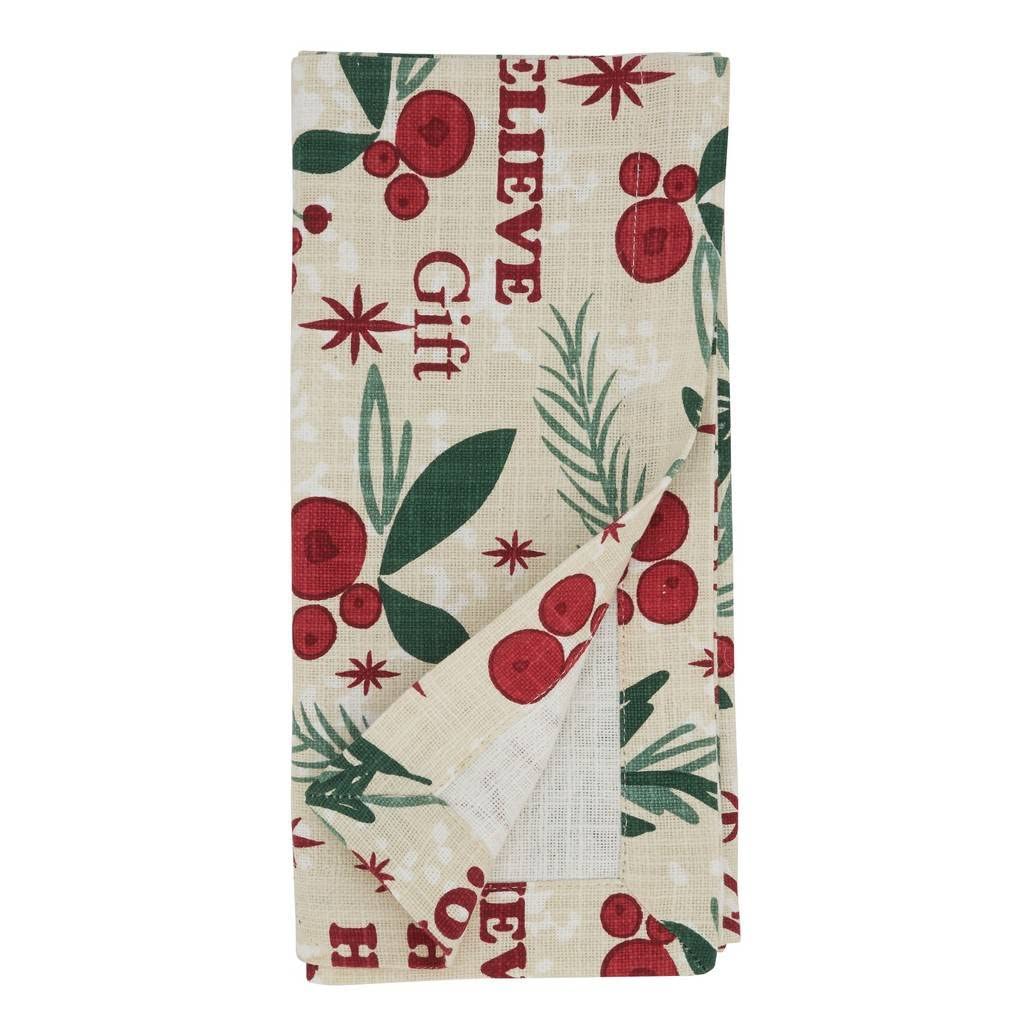 Fennco Styles Holly Christmas Cotton Table Runner 14" W x 72" L – Multicolor Woven Festive Table Cover for Winter Festivals, Holidays Décor, Banquets, Family Gatherings and Special Events