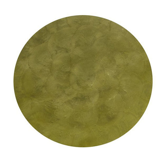 Fennco Styles Capiz Design 15-inch Round Placemat - 1-Piece (Lime)