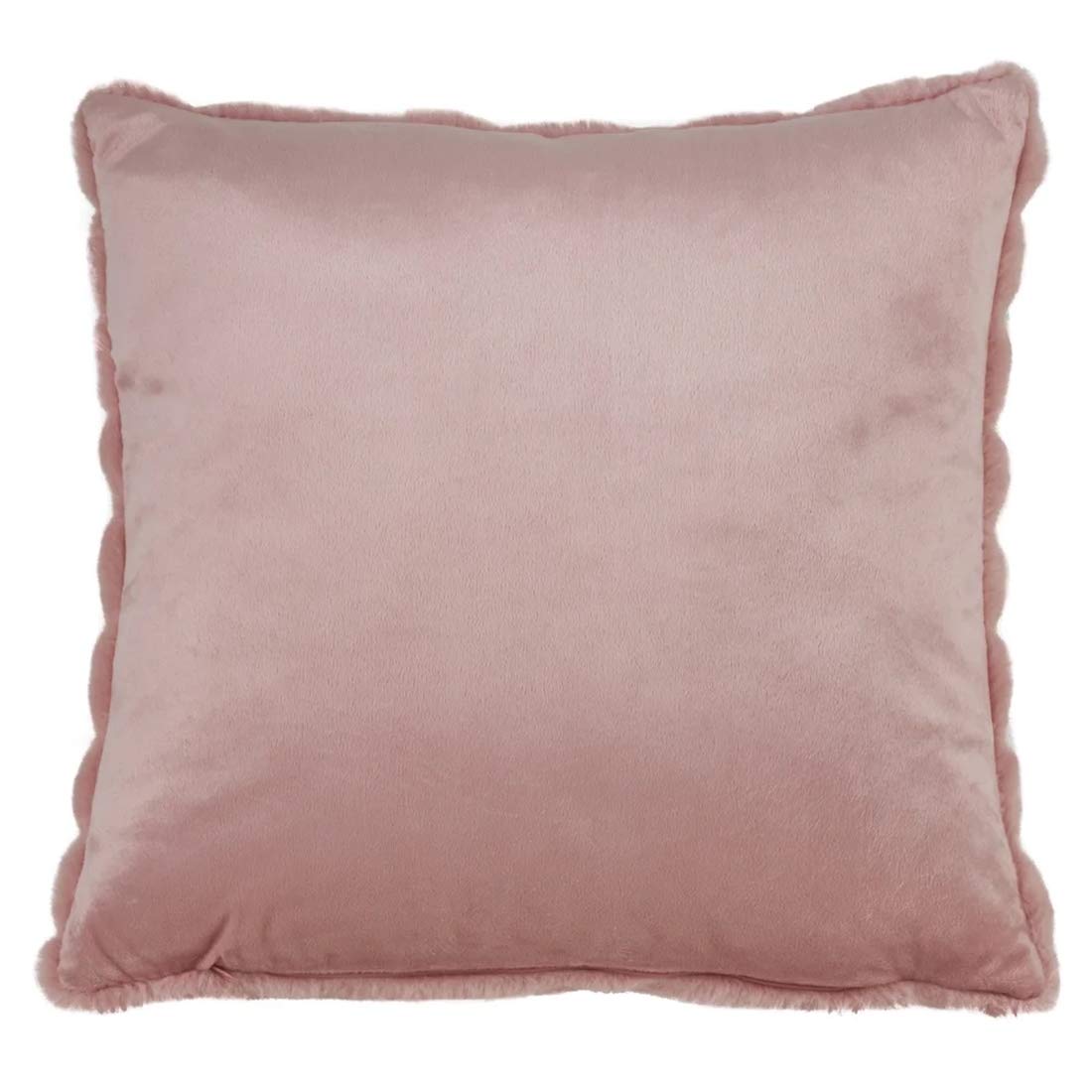 Fennco Styles Cozy Chevron Faux Fur Decorative Throw Pillow Cover & Insert 18 x 18 Inch - Rose Throw Pillow for Home, Couch, Living Room and Bedroom Décor