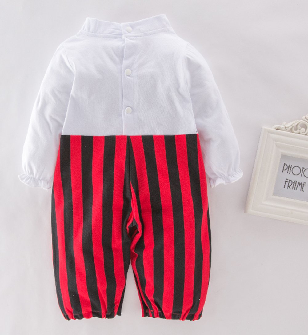 stylesilove Infant Baby Boy Cap'N Stinker Pirate Jumpsuit, Vest, Hat and Belt 4pcs Halloween Outfit Festival Clothing Set
