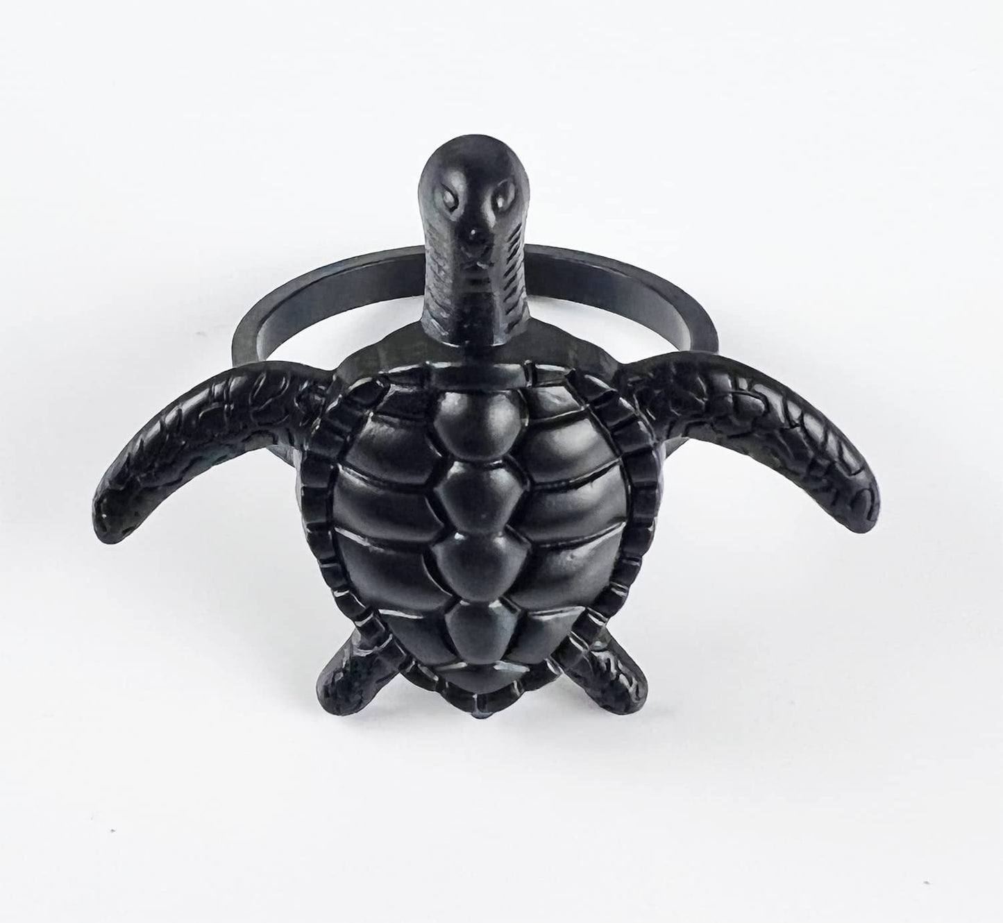 Fennco Styles Nature's Touch Sea Turtle Metal Napkin Rings, Set of 4 – Bronze Sea Creatures Napkin Holders for Family Dinner, Themed Party, Table Décor, Banquets, Holidays and Special Occasion