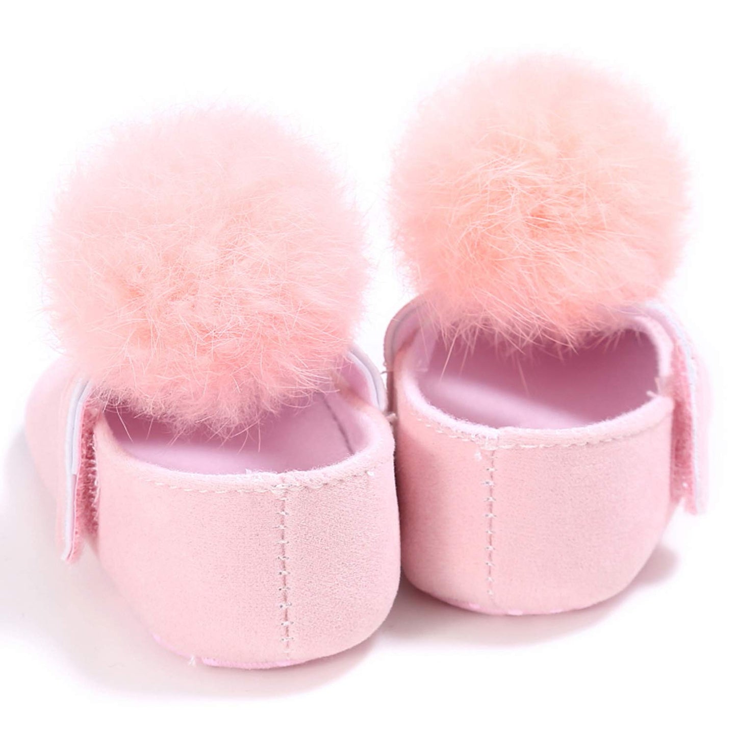 stylesilove Infant Baby Girl Cute Pom Pom Solid Ballet Soft Sole Anti-Slip Crib Shoes Pre-Walker Shoes 0-18M, 5 Colors
