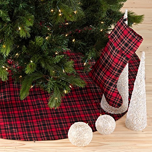 Fennco Styles Highland Holiday Red & Black Plaid Design 13"x19" Stocking