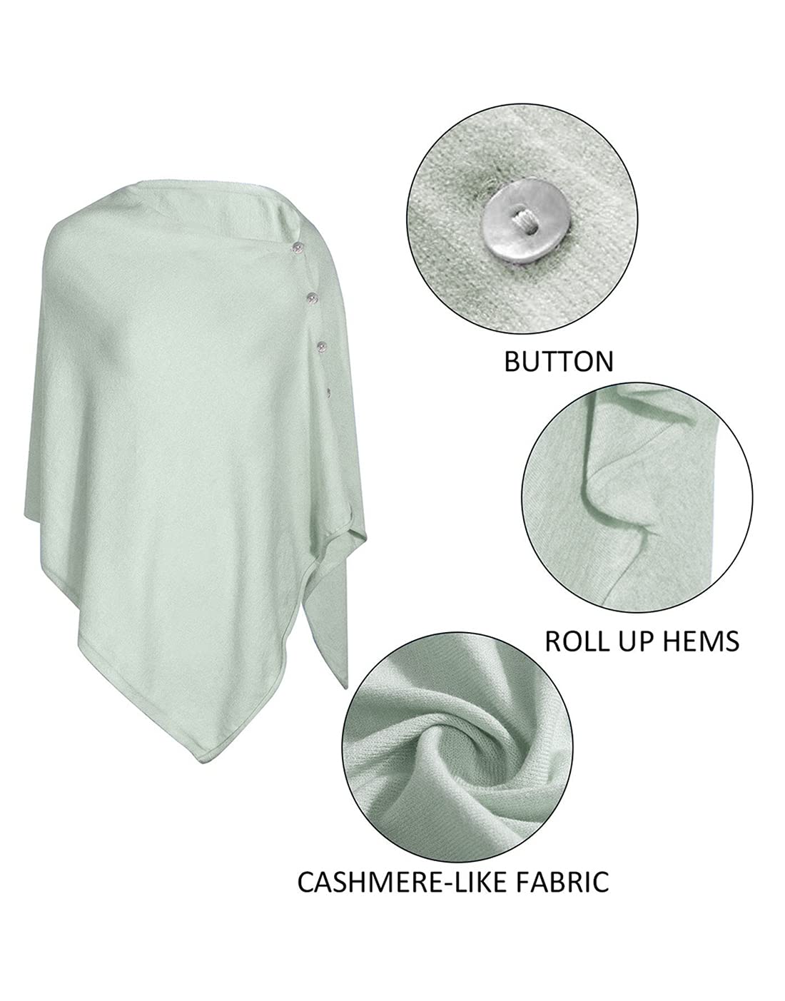 stylesilove Multi-Use Knit Nursing Shawl Poncho Adjustable Buttons for Breastfeeding Protection Nursing Cover Infinity Scarf