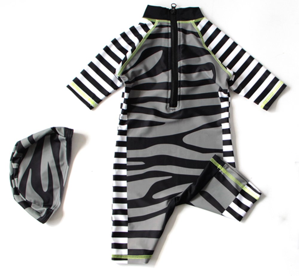 stylesilove Baby Little Boy Kids Zebra Costume Swimsuit and Hat 2 Pieces Set