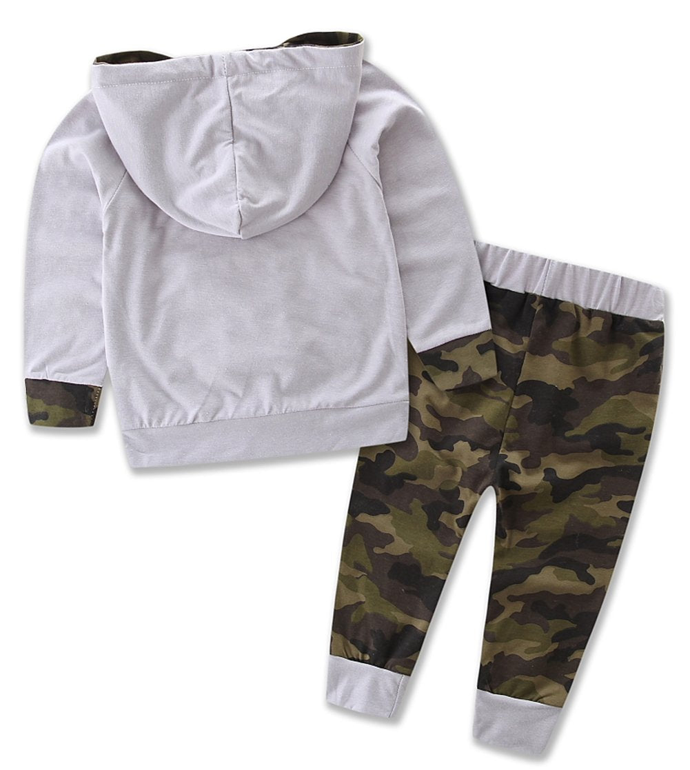 stylesilove Infant Baby Boy Camouflage Hoodie Sweatshirt and Pants 2pcs Cotton Outfit