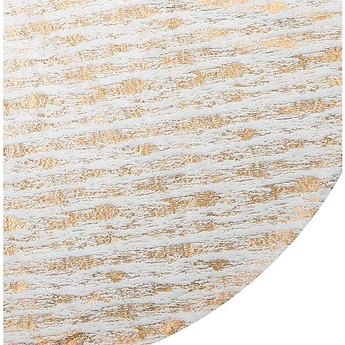 Fennco Styles Holiday Foil Print Faux Fur Christmas Tree Skirt 60 Inch Round - Silver Metallic Design Tree Skirt for Home, Holiday Tree, Indoor and Special Occasion