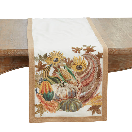 Embroidered Cornucopia Runner