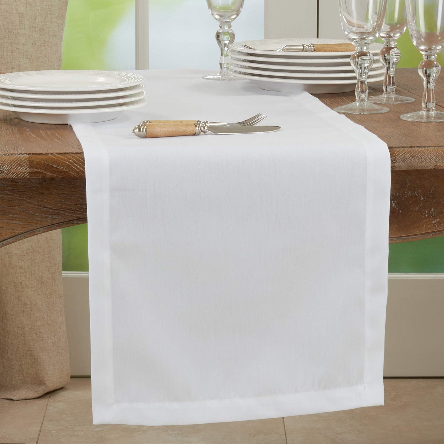 Fennco Styles Classic Everyday Design Solid Color Table Runner 16 x 72 Inch - Table Cover for Home Décor, Banquets, Family Gathering and Special Occasion