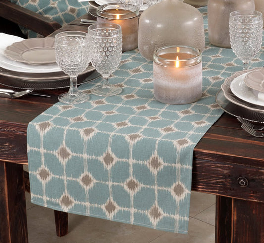 Fennco Styles Eco Design French Blue Table Runner, 16"x72" Rectangular
