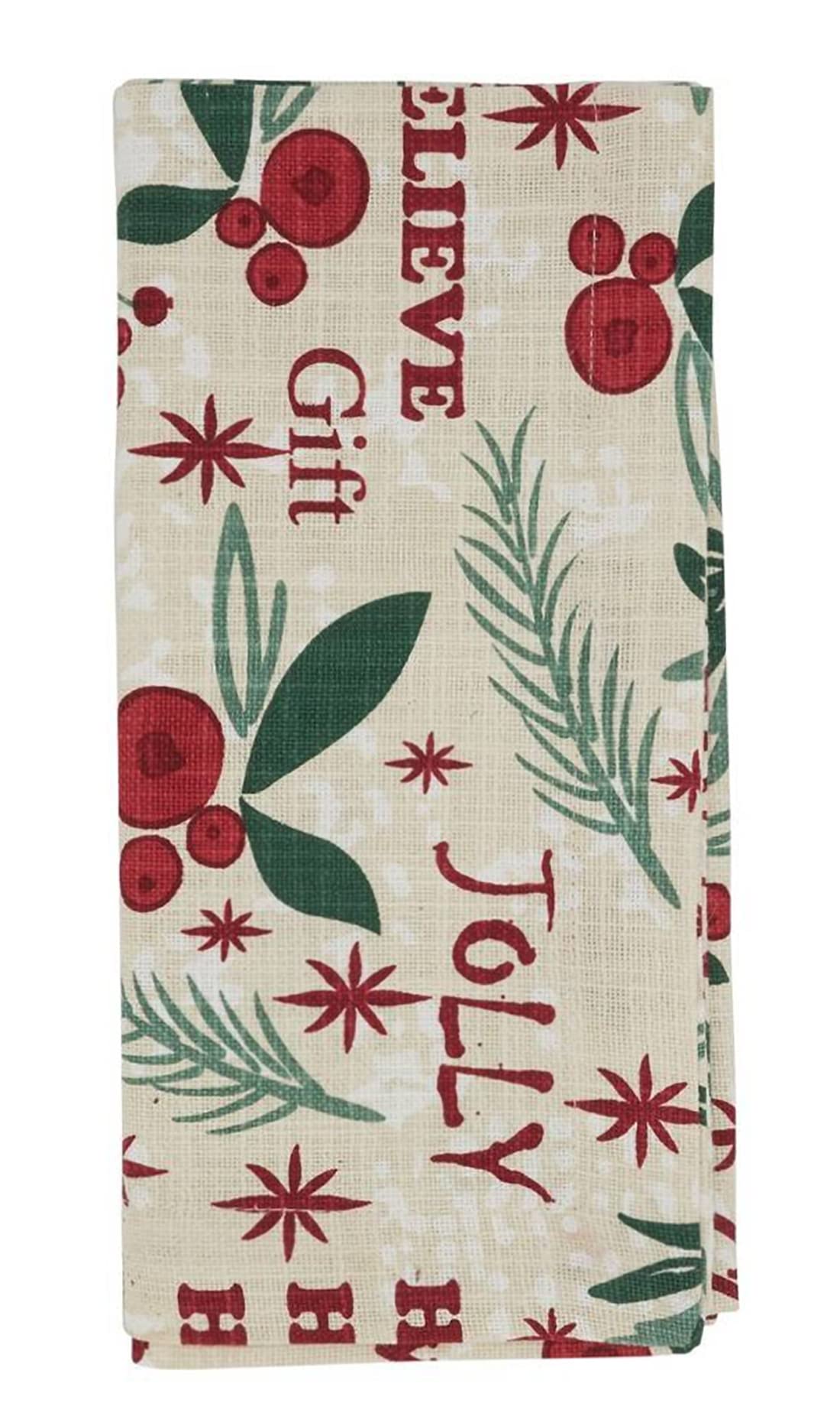 Fennco Styles Holly Christmas Cotton Table Runner 14" W x 72" L – Multicolor Woven Festive Table Cover for Winter Festivals, Holidays Décor, Banquets, Family Gatherings and Special Events
