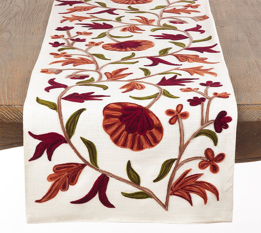 Fennco Styles Luxurious Embroidered Design Table Runner (16"x72" Table Runner)