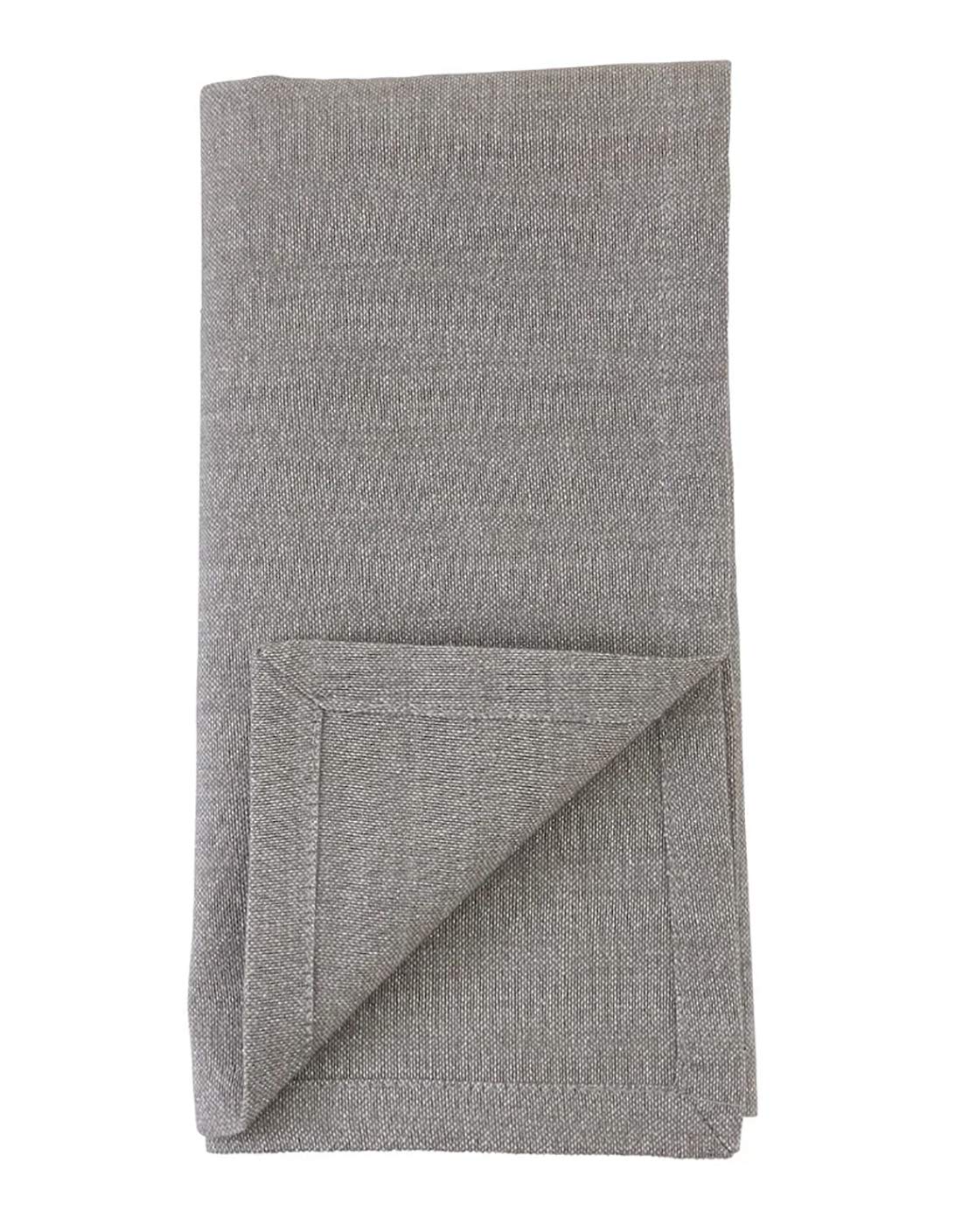 Fennco Styles Shimmer Metallic Cotton Table Runner 16" W x 72" L - Silver Table Cover for Home Décor, Dining Table, Banquet, Family Gathering, Holiday, and Special Occasion
