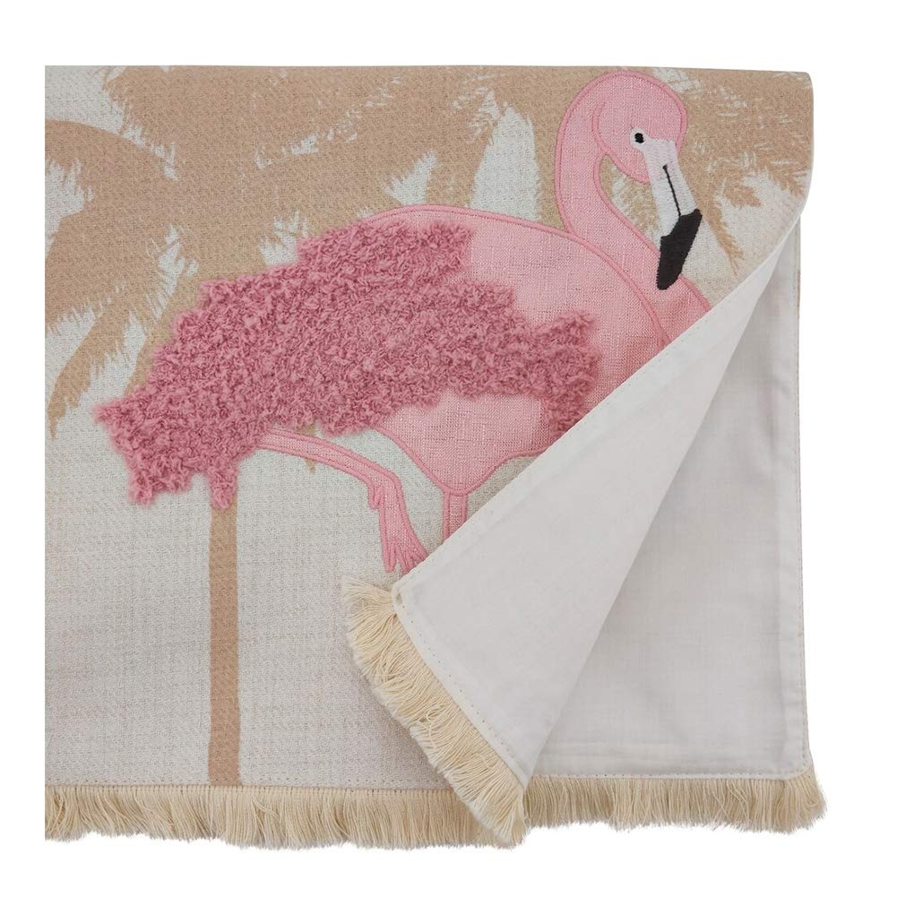 Fennco Styles Textured Flamingo Table Runner 13 x 72 Inch – Pink Table Cover for Home Décor, Dining Table, Banquets, Easter, Holidays and Special Events
