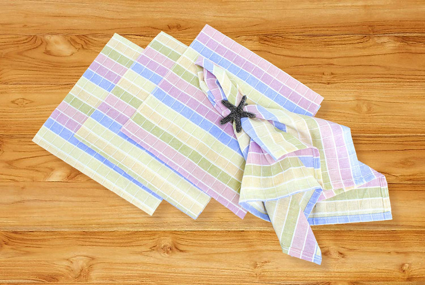 Fennco Styles Luscious Stitched Checkered Cotton Table Runner 16 x 90 Inch - Multicolor Table Linens for Everyday Use, Banquets, Wedding and Special Events