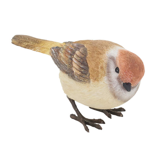 Fennco Styles 3" H Decorative Orange Resin Perched Bird Sculpture Figurine for Farmhouse, Tabletop, Bookshelf, Garden, Christmas and Holiday Décor