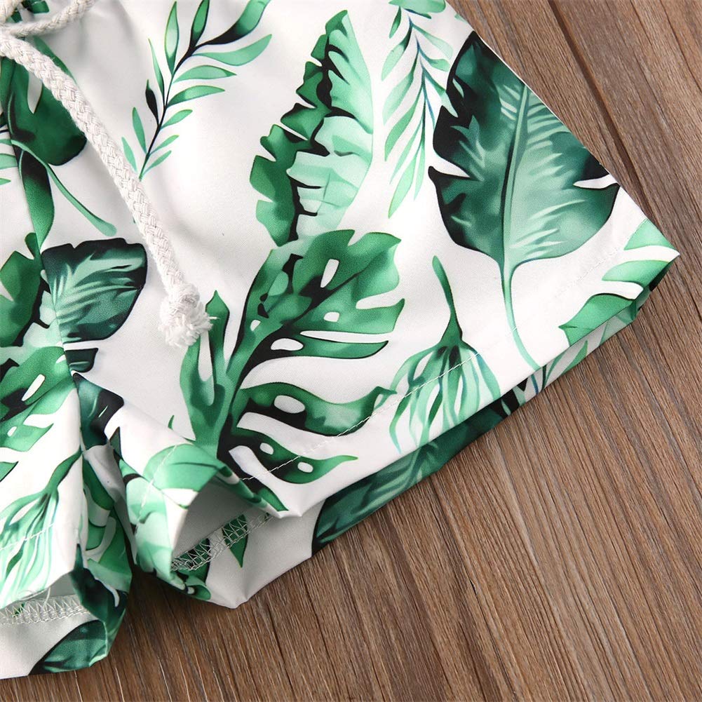 Styles I Love Baby Toddler Green Palm Leaves Swim Shorts Bathing Suit Beach Pool Swimwear Little Boy Swim Trunks