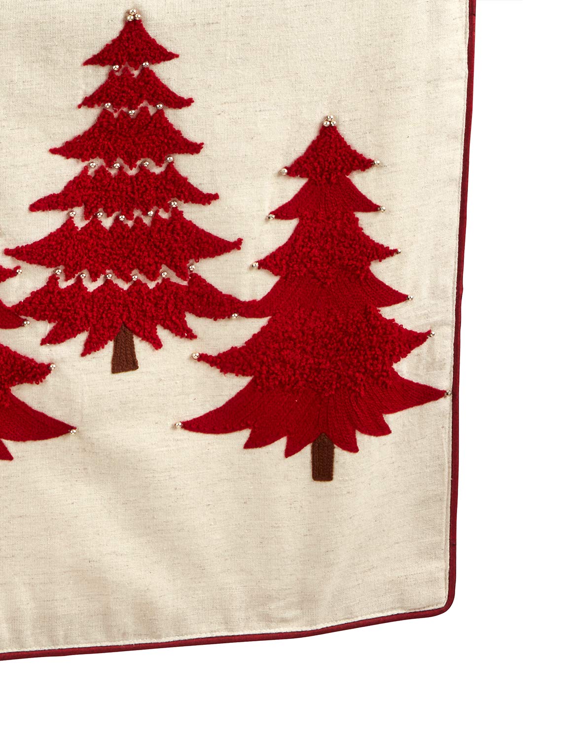 Fennco Styles Arbres Collection Farmhouse Embroidered Christmas 100% Cotton Home Décor – Multicolor Home Decorations for Christmas Dinner, Family Gathering, Special Events and Home Décor