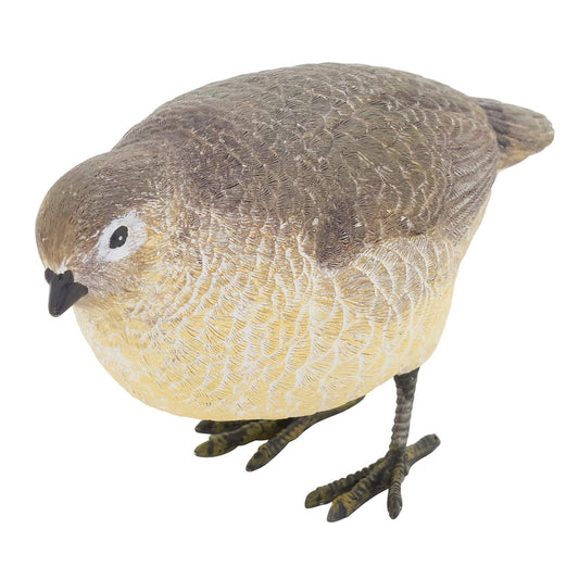 Fennco Styles 4" H Decorative Brown Resin Perched Bird Sculpture Figurine for Farmhouse, Tabletop, Bookshelf, Garden, Christmas and Holiday Décor