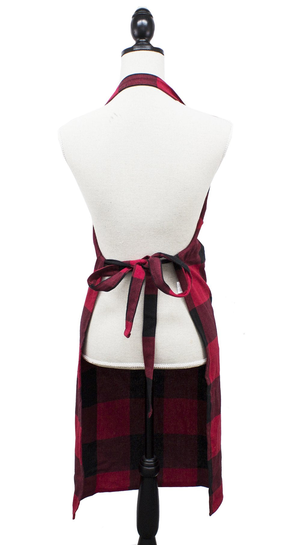 Fennco Styles Buffalo Check Plaid Design Cotton Kitchen Full Size Apron