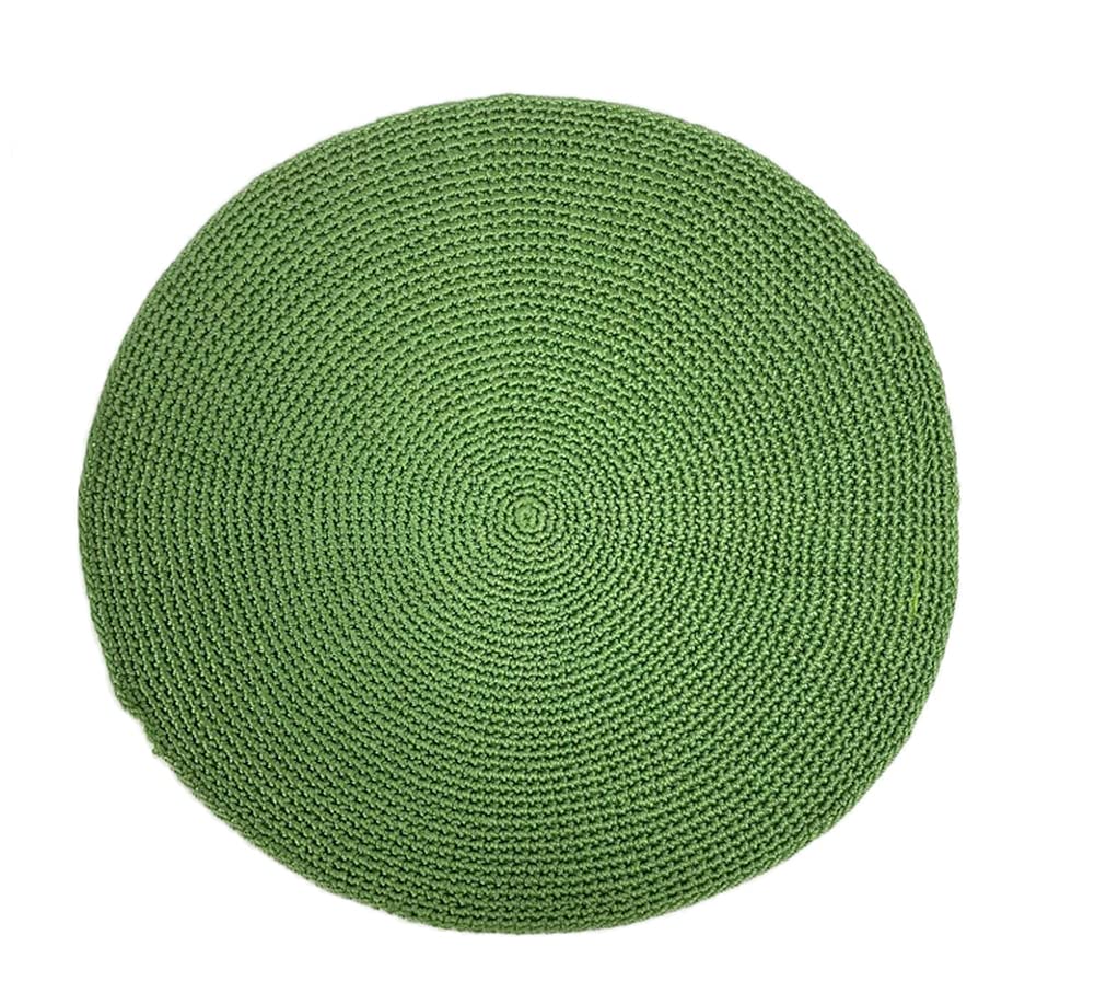 Fennco Styles Handmade Crochet Farmhouse Placemats 14-inch Round, Set of 4 - Decorative Table Mats for Home Décor, Dining Table, Banquets and Special Events