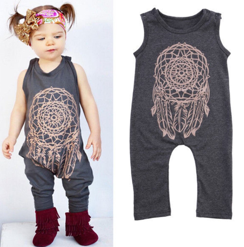 stylesilove Newborn Infant Toddler Baby Girl Dream Catcher Sleeveless Romper