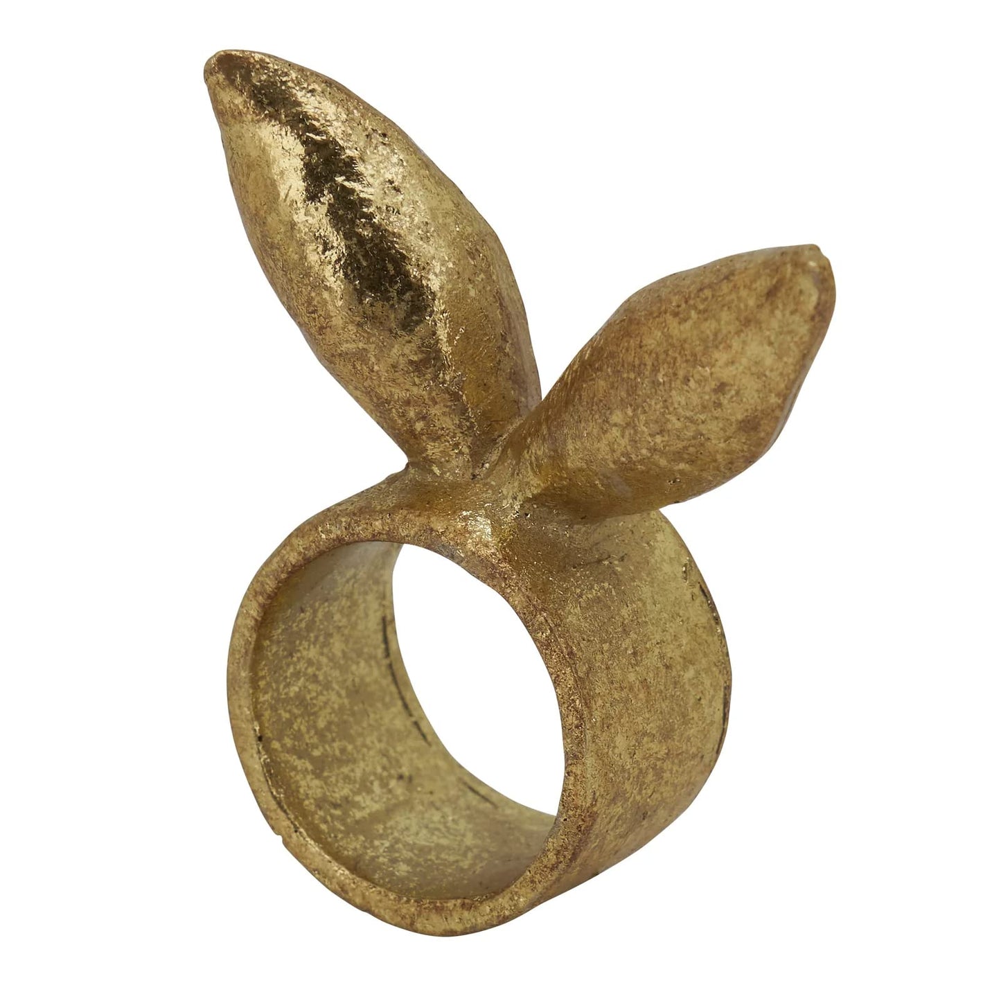 Fennco Styles Bunny Ears Resin Decorative Napkin Rings, Set of 4 - Gold Napkin Holders for Home, Dining Table, Banquets, Easter, Holiday Décor and Special Occasion