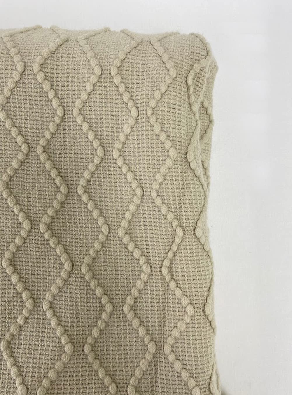 Fennco Styles Modern Textured Weave Knit Throw with Fringe 50" W x 60" L - Chevron Throw Blanket for Sofa, Couch, Living Room, Bedroom Décor