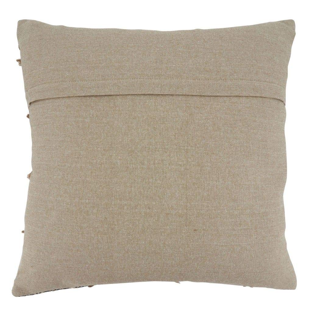 Fennco Styles Embroidered Block Print Cotton Decorative Throw Pillow - Accent Cushion for Home, Couch, Living Room and Office Décor