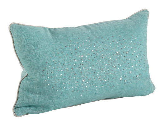 Fennco Styles Shimmering Rhinestone Crystal Down Filled Pillow (12"x20", Aqua)