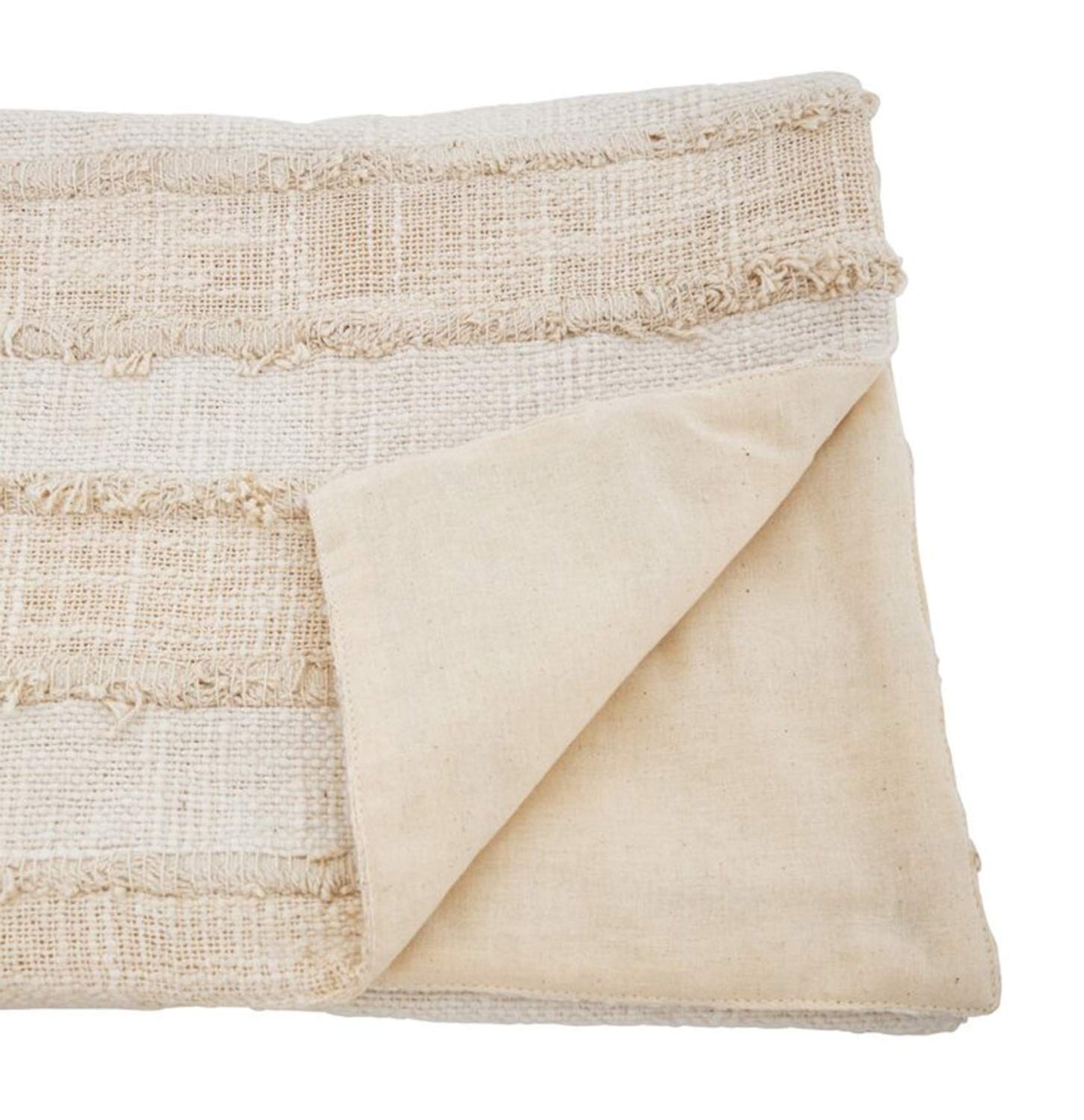 Fennco Styles Michonne Collection Cottage Stripe Patched Fringe 16 x 72 Inch Table Runner – Ivory Table Runner for Banquets, Family Gather, Special Events and Home Décor …