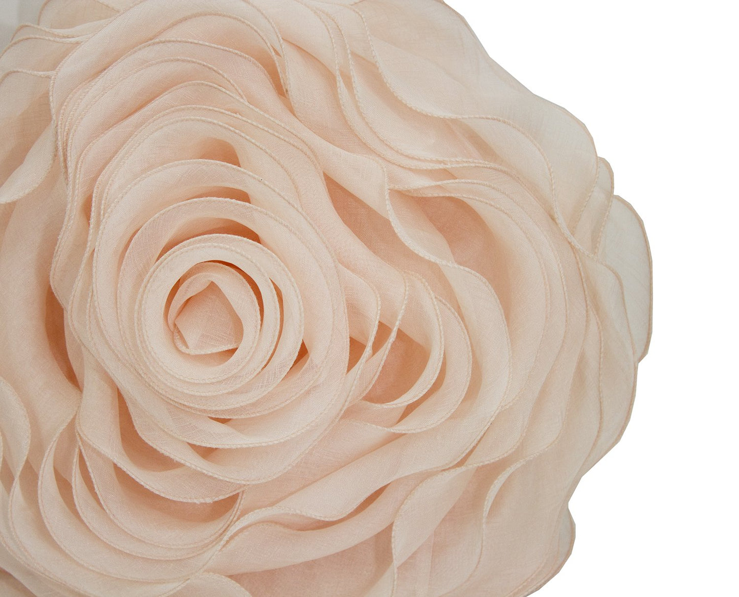 Fennco Styles Beautiful Handmade 3D Rose with Custom Made Fabric Decorative Throw Pillow 16" Round