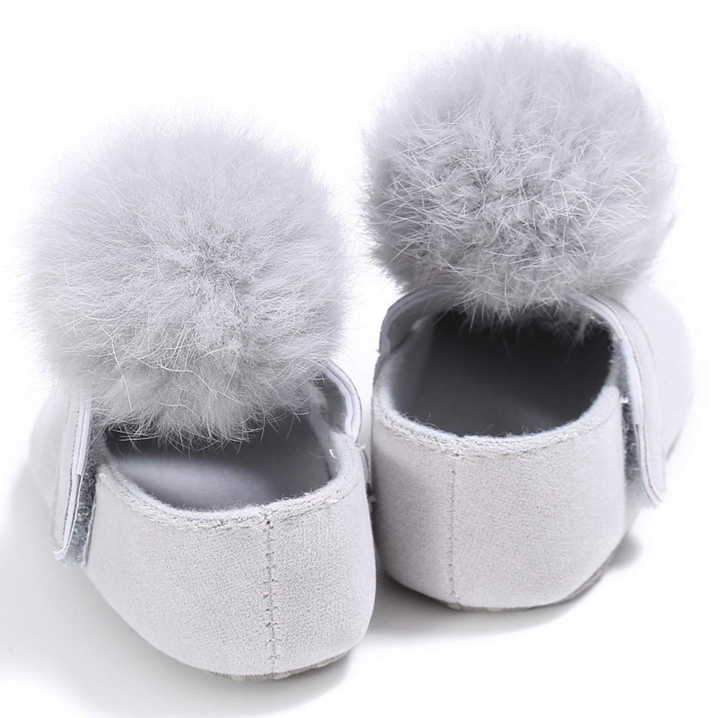 stylesilove Infant Baby Girl Cute Pom Pom Solid Ballet Soft Sole Anti-Slip Crib Shoes Pre-Walker Shoes 0-18M, 5 Colors