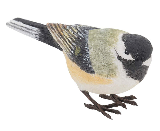 Fennco Styles 3" H Decorative Black Resin Perched Bird Sculpture Figurine for Farmhouse, Tabletop, Bookshelf, Garden, Christmas and Holiday Décor
