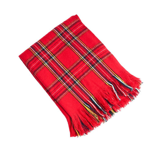 fenncostyles.com Red Woven Checkered Throw Blanket, 50"x60"