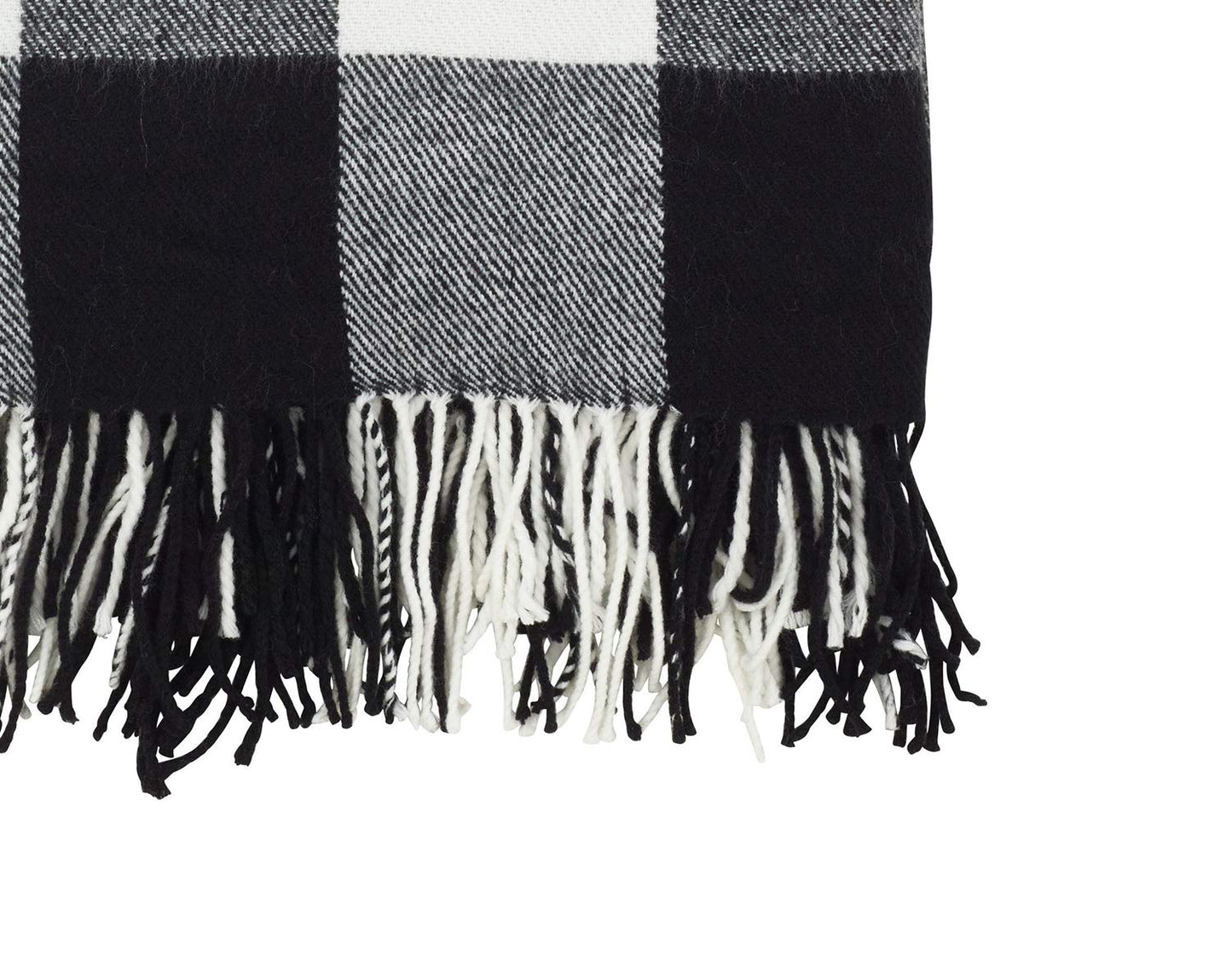 Fennco Styles Classic Buffalo Check Fringe 50 x 60 Inch Throw - Red Throw Blanket for Couch, Living Room, Bedroom, Christmas, Holiday and Home Décor